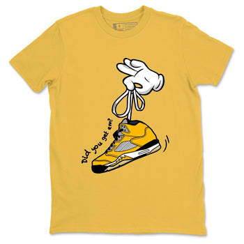 Cartoon Hands sneaker match t-shirt styled to complete your fit with the Air Jordan 5 Tokyo sneakers, shown in Daisy 2.