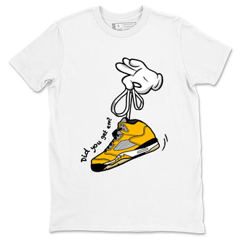 Cartoon Hands sneaker match t-shirt styled to complete your fit with the Air Jordan 5 Tokyo sneakers, shown in White 2.
