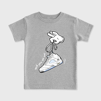 Sneaker match tees – Sneaker Tees To Match Air Jordan 5 White Metallic Shoes – Cartoon Hands Kids T-Shirt Heather Grey 2