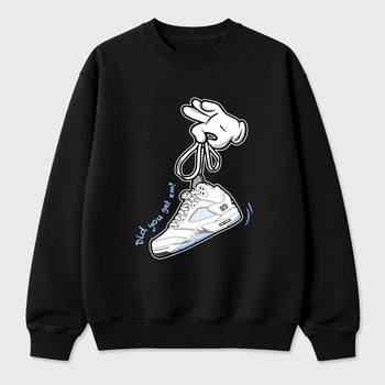Sneaker match tees – Sneaker Tees To Match Air Jordan 5 White Metallic Shoes – Cartoon Hands Tee Black 2