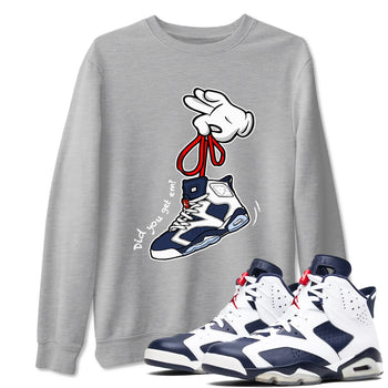 6s White And Midnight Navy shirts to match jordans Cartoon Hands sneaker match tees Air Jordan 6 White And Midnight Navy SNRT Sneaker Tees streetwear brand Heather Grey 1 unisex cotton tee