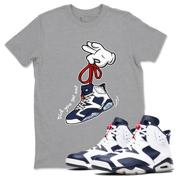 6s White And Midnight Navy shirts to match jordans Cartoon Hands sneaker match tees Air Jordan 6 White And Midnight Navy SNRT Sneaker Tees streetwear brand Heather Grey 1 unisex cotton tee