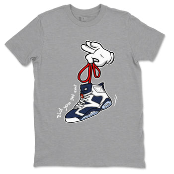 6s White And Midnight Navy shirts to match jordans Cartoon Hands sneaker match tees Air Jordan 6 White And Midnight Navy SNRT Sneaker Tees streetwear brand Heather Grey 2 unisex cotton tee