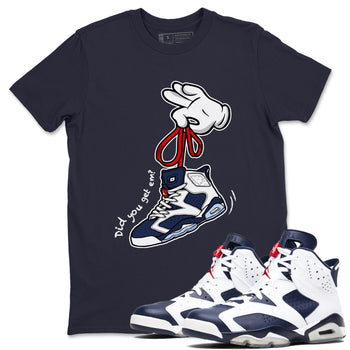 6s White And Midnight Navy shirts to match jordans Cartoon Hands sneaker match tees Air Jordan 6 White And Midnight Navy SNRT Sneaker Tees streetwear brand Navy 1 unisex cotton tee