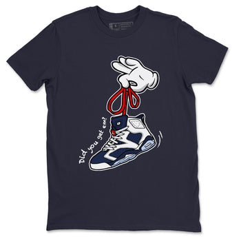 6s White And Midnight Navy shirts to match jordans Cartoon Hands sneaker match tees Air Jordan 6 White And Midnight Navy SNRT Sneaker Tees streetwear brand Navy 2 unisex cotton tee