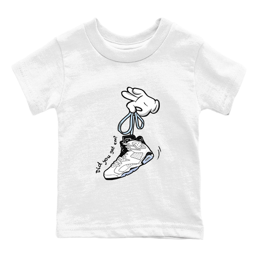 AJ6 White Black shirts to match jordans Cartoon Hands sneaker match tees Air Jordan 6 White Black SNRT Sneaker Tees streetwear brand Baby and Youth White 2 cotton tee