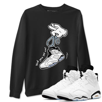 AJ6 White Black shirts to match jordans Cartoon Hands sneaker match tees Air Jordan 6 White Black SNRT Sneaker Tees streetwear brand Black 1 unisex cotton tee