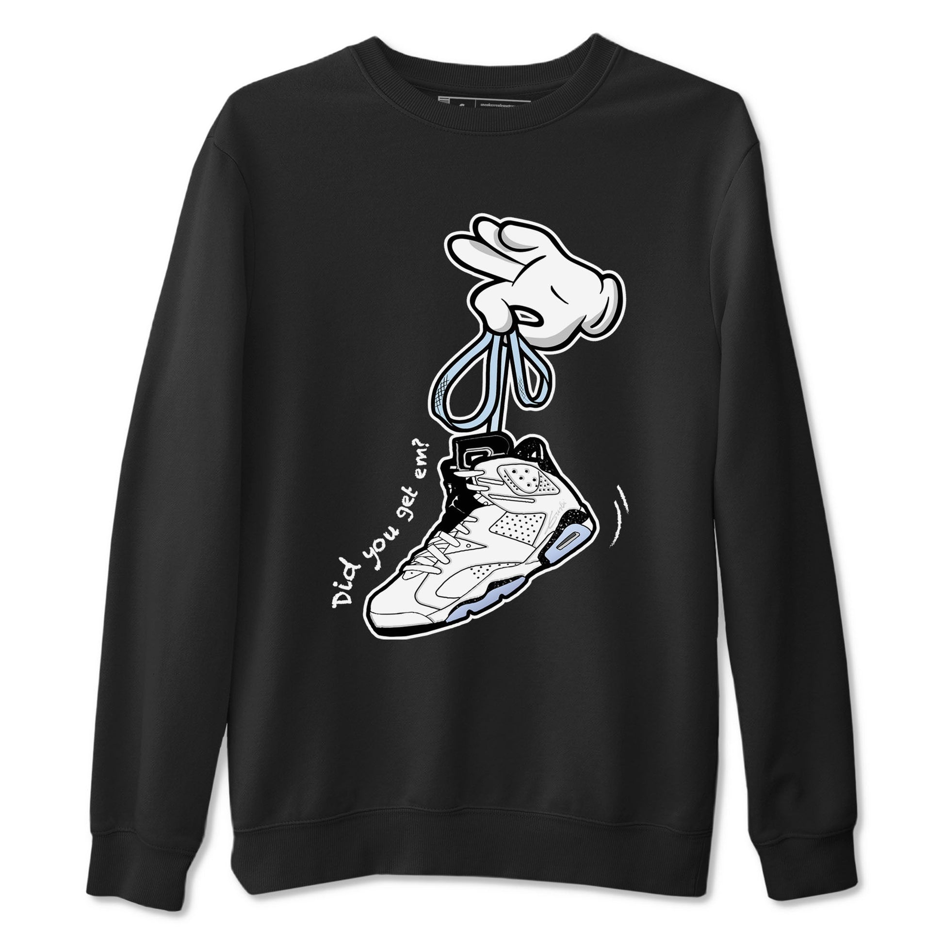AJ6 White Black shirts to match jordans Cartoon Hands sneaker match tees Air Jordan 6 White Black SNRT Sneaker Tees streetwear brand Black 2 unisex cotton tee