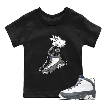 Sneaker match tees – Sneaker Tees To Match Air Jordan 9 Flint Grey Shoes – Cartoon Hands Kids T-Shirt Black 1
