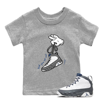Sneaker match tees – Sneaker Tees To Match Air Jordan 9 Flint Grey Shoes – Cartoon Hands Kids T-Shirt Heather Grey 1