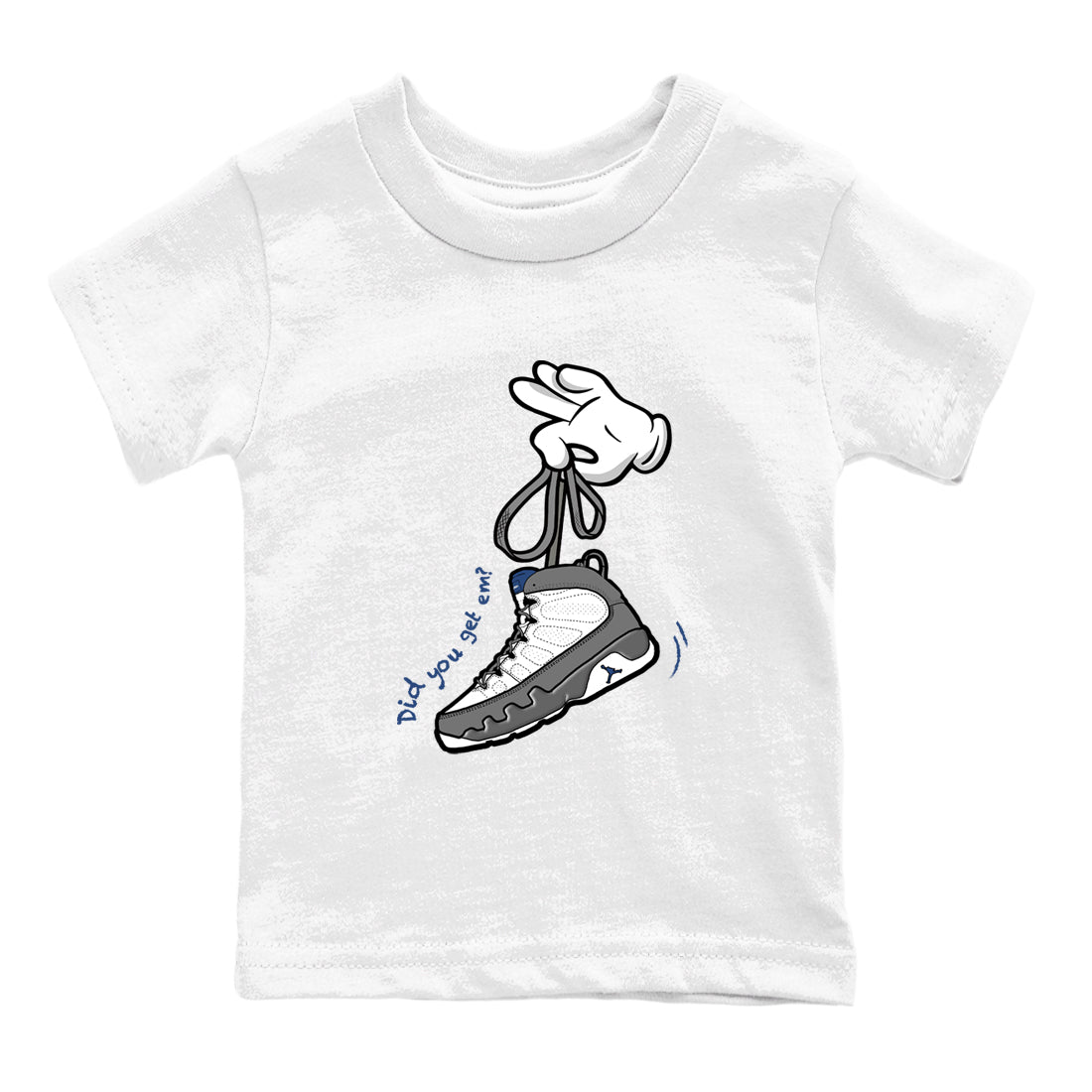 Sneaker match tees – Sneaker Tees To Match Air Jordan 9 Flint Grey Shoes – Cartoon Hands Kids T-Shirt White 2