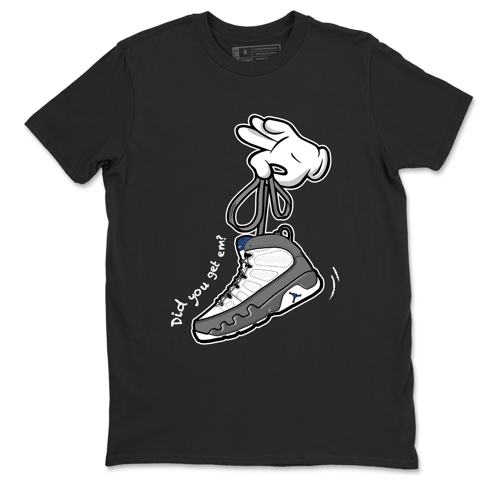 Sneaker match tees – Sneaker Tees To Match Air Jordan 9 Flint Grey Shoes – Cartoon Hands Tee Black 2