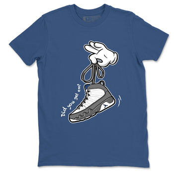 Sneaker match tees – Sneaker Tees To Match Air Jordan 9 Flint Grey Shoes – Cartoon Hands Tee Denim Blue 2