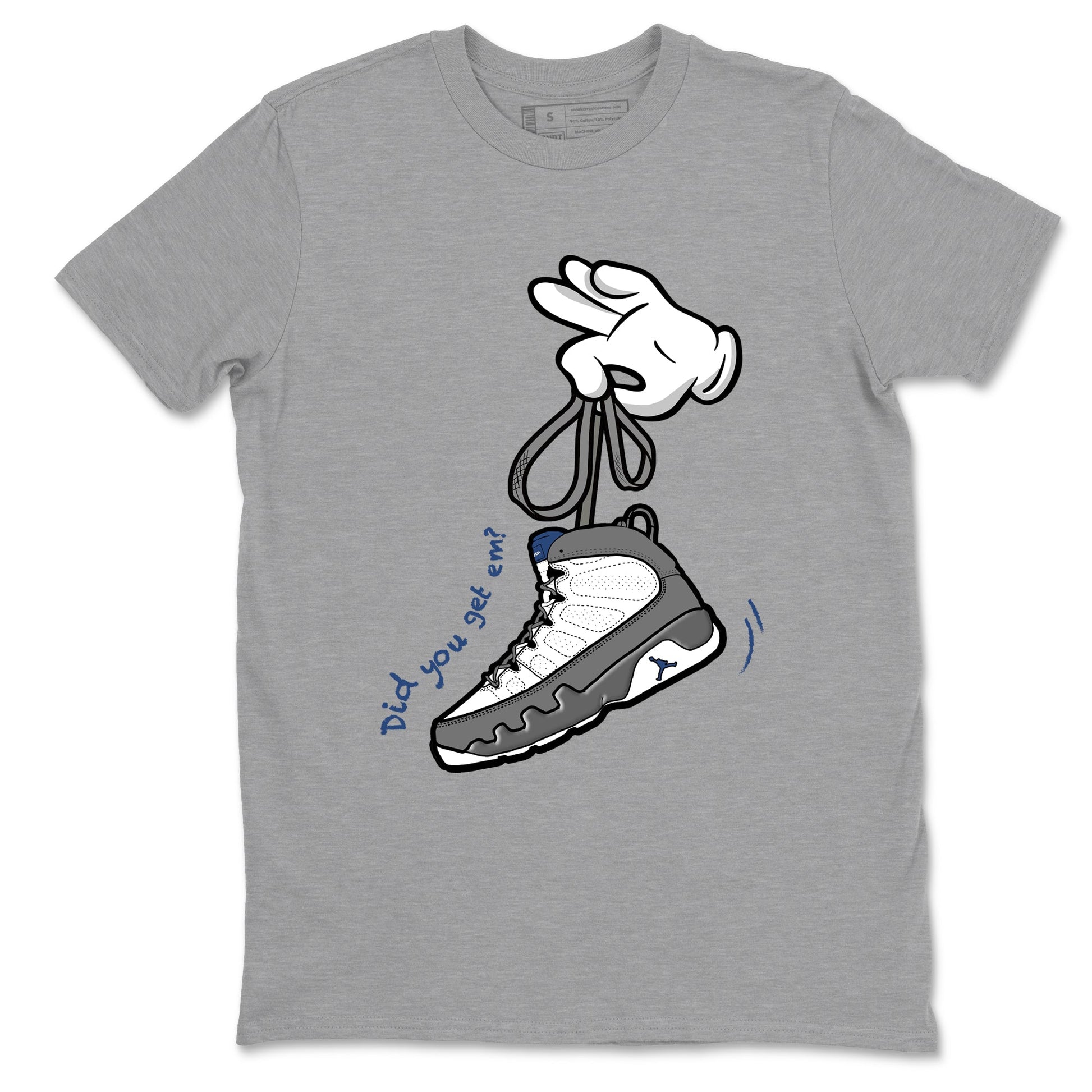 Sneaker match tees – Sneaker Tees To Match Air Jordan 9 Flint Grey Shoes – Cartoon Hands Tee Heather Grey 2