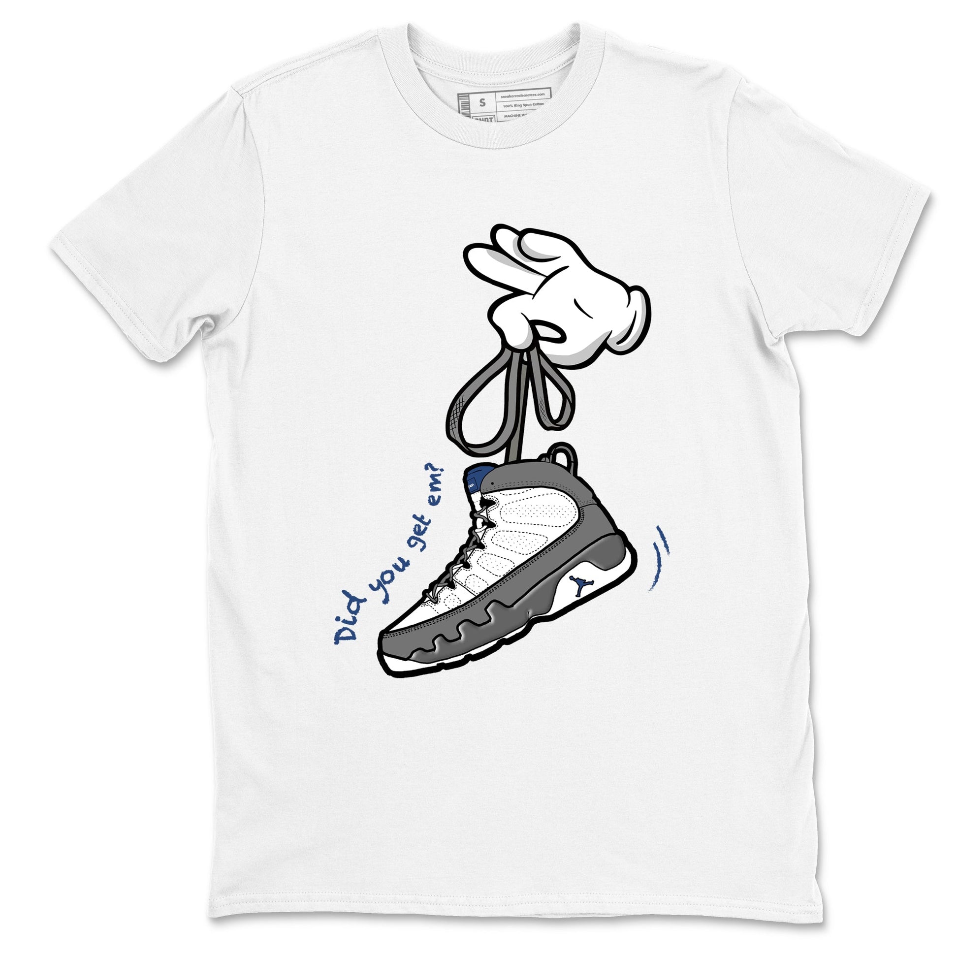 Sneaker match tees – Sneaker Tees To Match Air Jordan 9 Flint Grey Shoes – Cartoon Hands Tee White 2