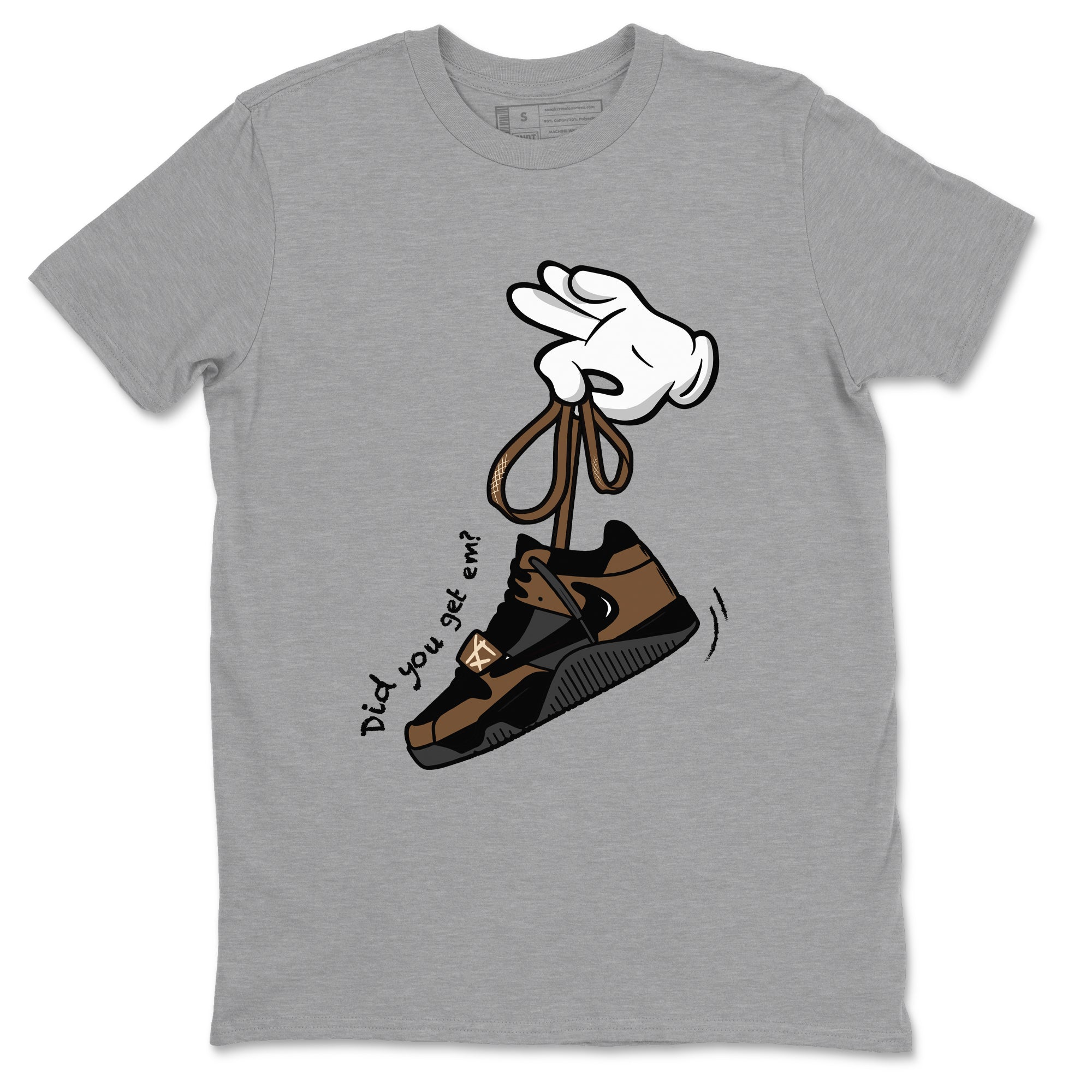 Jordan Jumpman Jack x Travis Scott x Dark Mocha shirts to match jordans Cartoon Hands sneaker match tees Jordan Jumpman Jack Travis Scott Dark Mocha SNRT Sneaker Release Tees unisex cotton Heather Grey 2 crew neck shirts