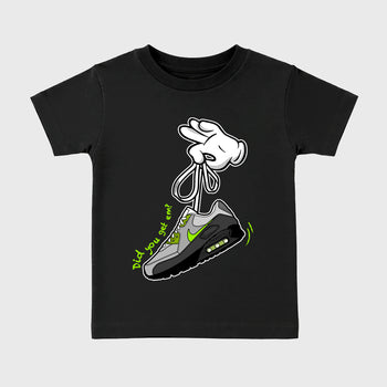 Sneaker match tees – Sneaker Tees To Match Air Max 90 Neon Yellow Shoes – Cartoon Hands Kids T-Shirt Black 2