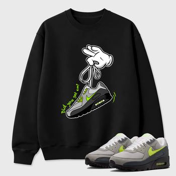 Sneaker match tees – Sneaker Tees To Match Air Max 90 Neon Yellow Shoes – Cartoon Hands Tee Black 1