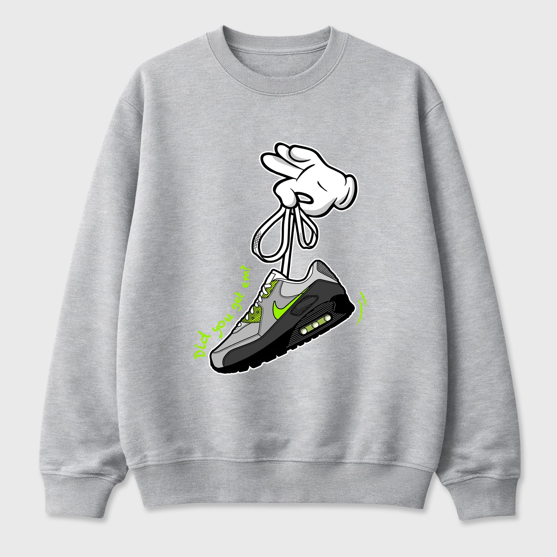 Sneaker match tees – Sneaker Tees To Match Air Max 90 Neon Yellow Shoes – Cartoon Hands Tee Heather Grey 2