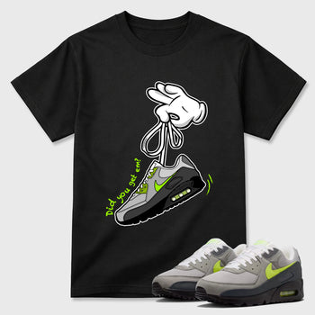 Sneaker match tees – Sneaker Tees To Match Air Max 90 Neon Yellow Shoes – Cartoon Hands Tee Black 1