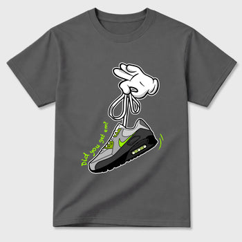 Sneaker match tees – Sneaker Tees To Match Air Max 90 Neon Yellow Shoes – Cartoon Hands Tee Cool Grey 2