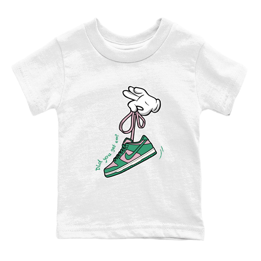 Dunk Low Medium Soft Pink Malachite shirt to match jordans Cartoon Hands sneaker tees Dunks Medium Soft Pink Malachite Streetwear Brand SNRT Sneaker Release Tees baby toddler White 2 cotton Shirt