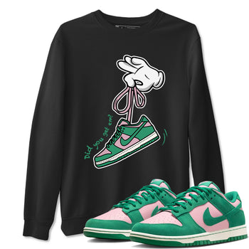 Dunk Low Medium Soft Pink Malachite shirt to match jordans Cartoon Hands sneaker tees Dunks Medium Soft Pink Malachite Streetwear Brand SNRT Sneaker Release Tees unisex cotton Black 1 crew neck shirt