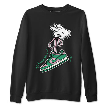 Dunk Low Medium Soft Pink Malachite shirt to match jordans Cartoon Hands sneaker tees Dunks Medium Soft Pink Malachite Streetwear Brand SNRT Sneaker Release Tees unisex cotton Black 2 crew neck shirt