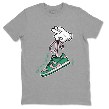 Dunk Low Medium Soft Pink Malachite shirt to match jordans Cartoon Hands sneaker tees Dunks Medium Soft Pink Malachite Streetwear Brand SNRT Sneaker Release Tees unisex cotton Heather Grey 2 crew neck shirt