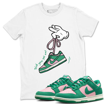 Dunk Low Medium Soft Pink Malachite shirt to match jordans Cartoon Hands sneaker tees Dunks Medium Soft Pink Malachite Streetwear Brand SNRT Sneaker Release Tees unisex cotton White 1 crew neck shirt