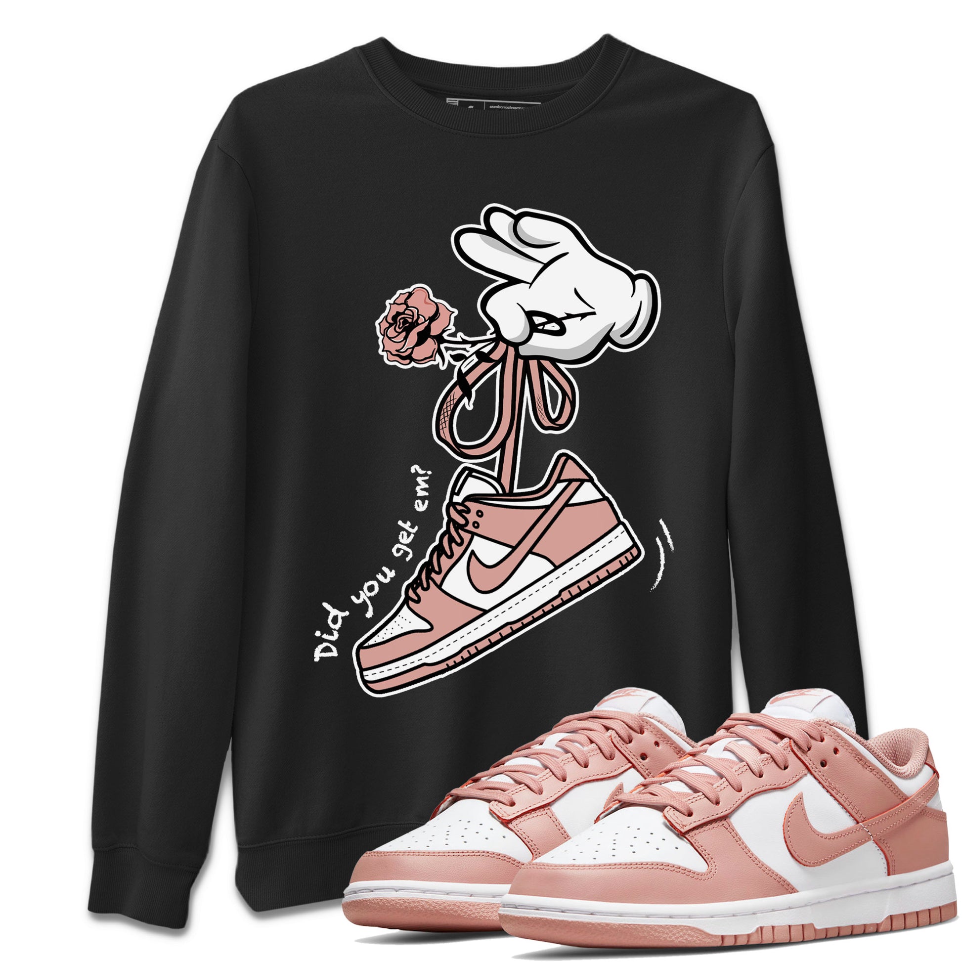 Cartoon Hands Unisex Adult Tops - Dunk Rose Whisper - SNRT Sneaker T-shirts