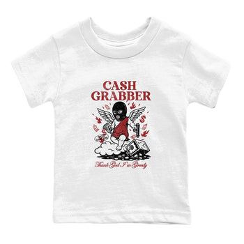 Sneaker match tees – Sneaker Tees To Match Air Foamposite Cough Drop Shoes – Cash Grabber Kids T-Shirt White 2