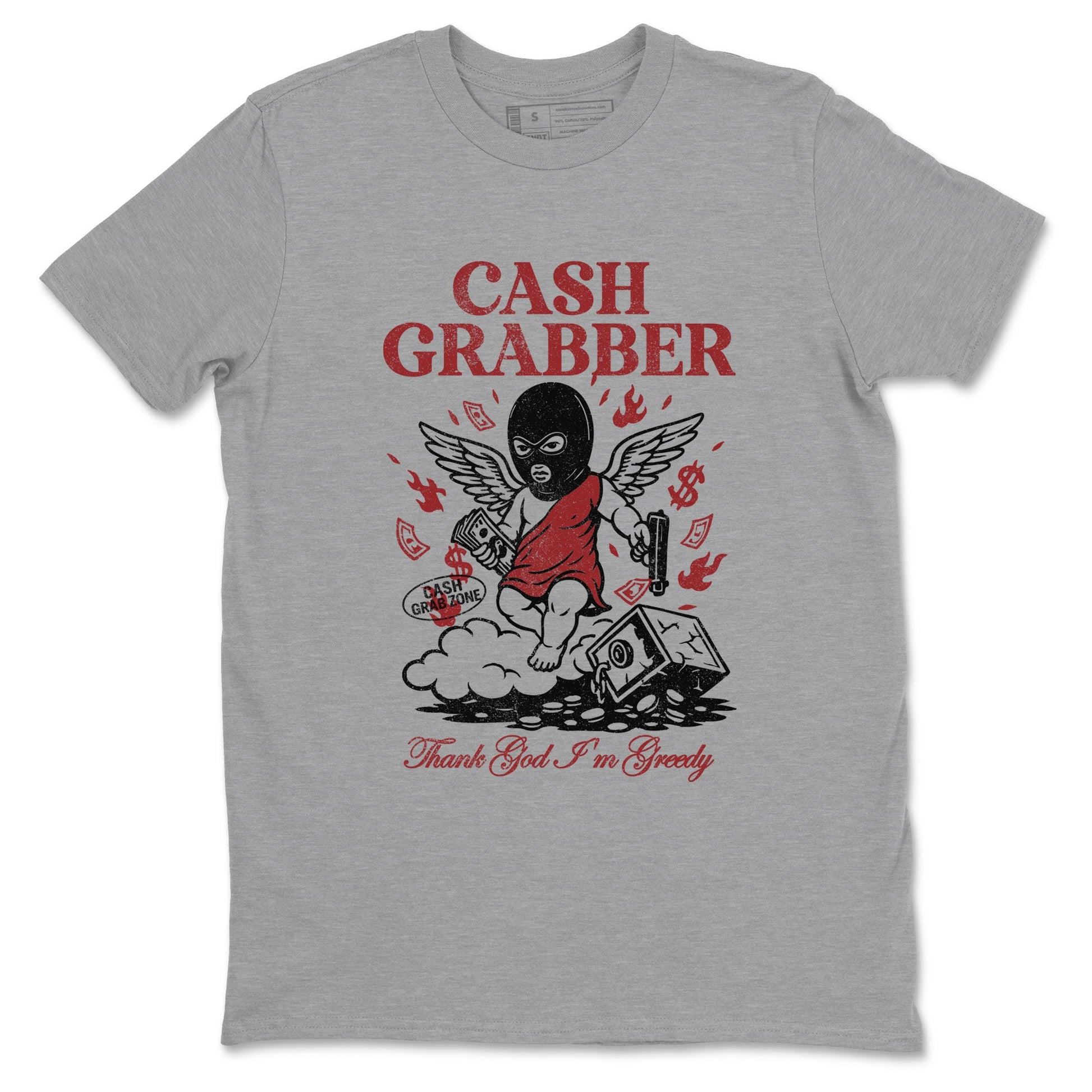 Sneaker match tees – Sneaker Tees To Match Air Foamposite Cough Drop Shoes – Cash Grabber Tee Heather Grey 2