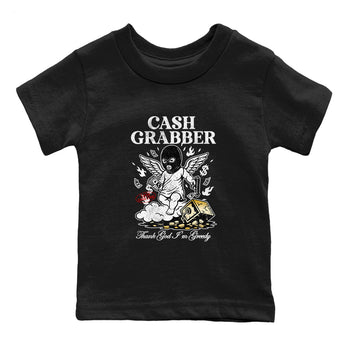 Sneaker match tees – Sneaker Tees To Match Air Jordan 12 Taxi Shoes – Cash Grabber Kids T-Shirt Black 2