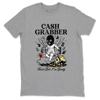 Sneaker match tees – Sneaker Tees To Match Air Jordan 12 Taxi Shoes – Cash Grabber Tee Heather Grey 2