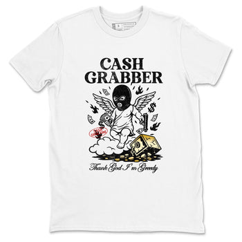 Sneaker match tees – Sneaker Tees To Match Air Jordan 12 Taxi Shoes – Cash Grabber Tee White 2