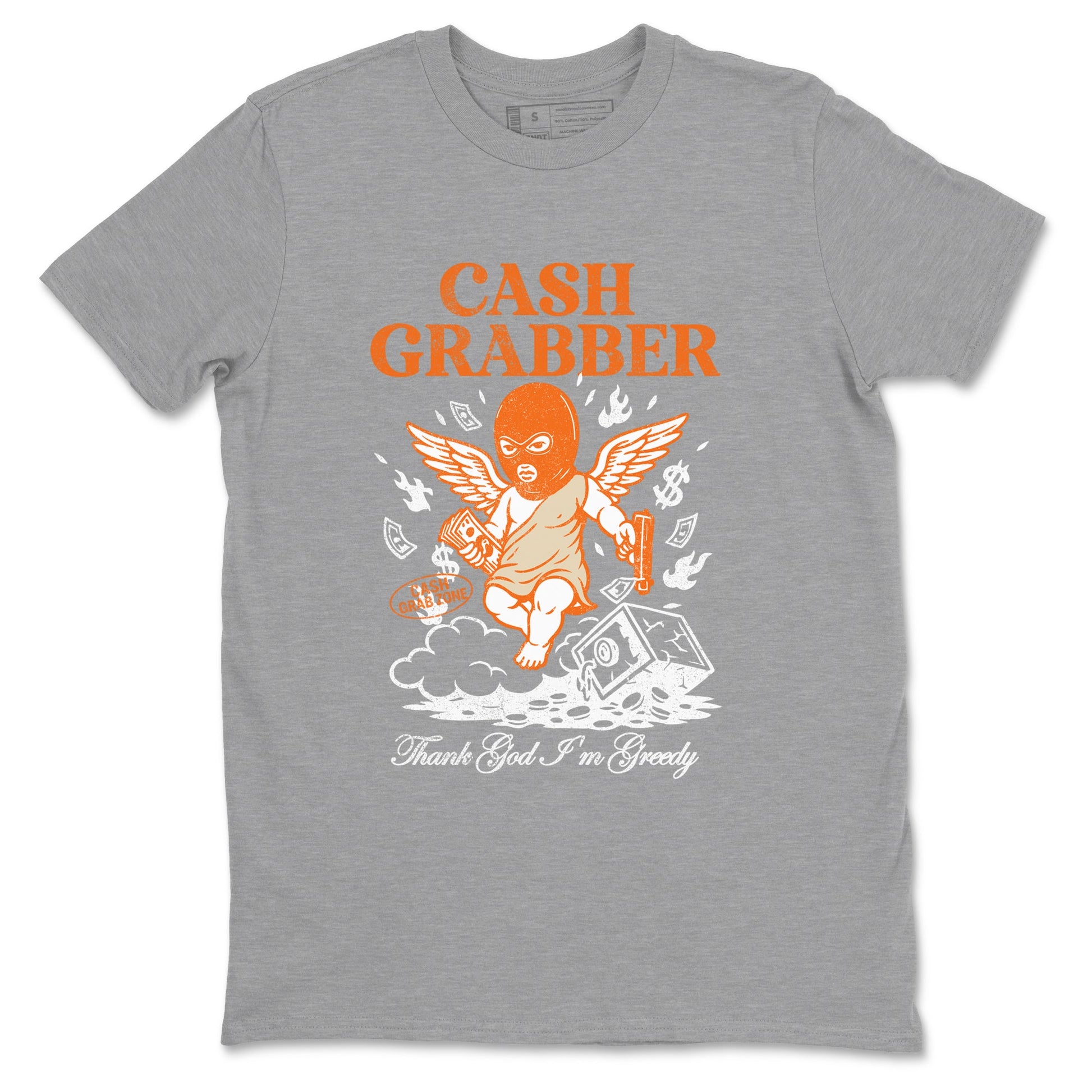 Cash Grabber sneaker match t-shirt styled to complete your fit with the Air Jordan 3 Starfish sneakers, shown in Heather Grey 2.