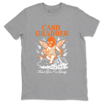 Cash Grabber sneaker match t-shirt styled to complete your fit with the Air Jordan 3 Starfish sneakers, shown in Heather Grey 2.