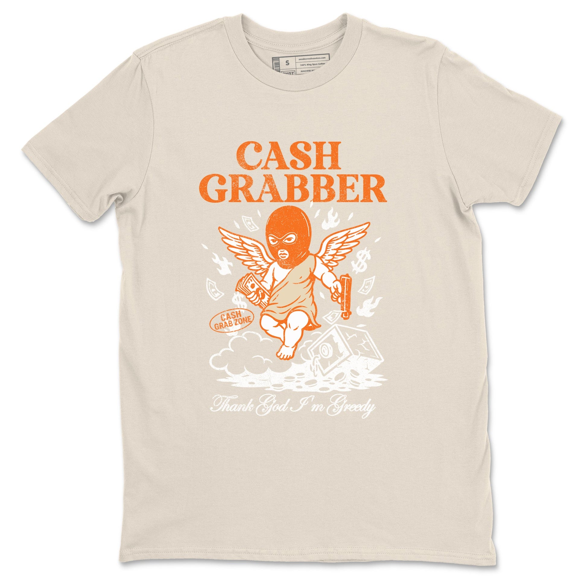 Cash Grabber sneaker match t-shirt styled to complete your fit with the Air Jordan 3 Starfish sneakers, shown in Natural 2.