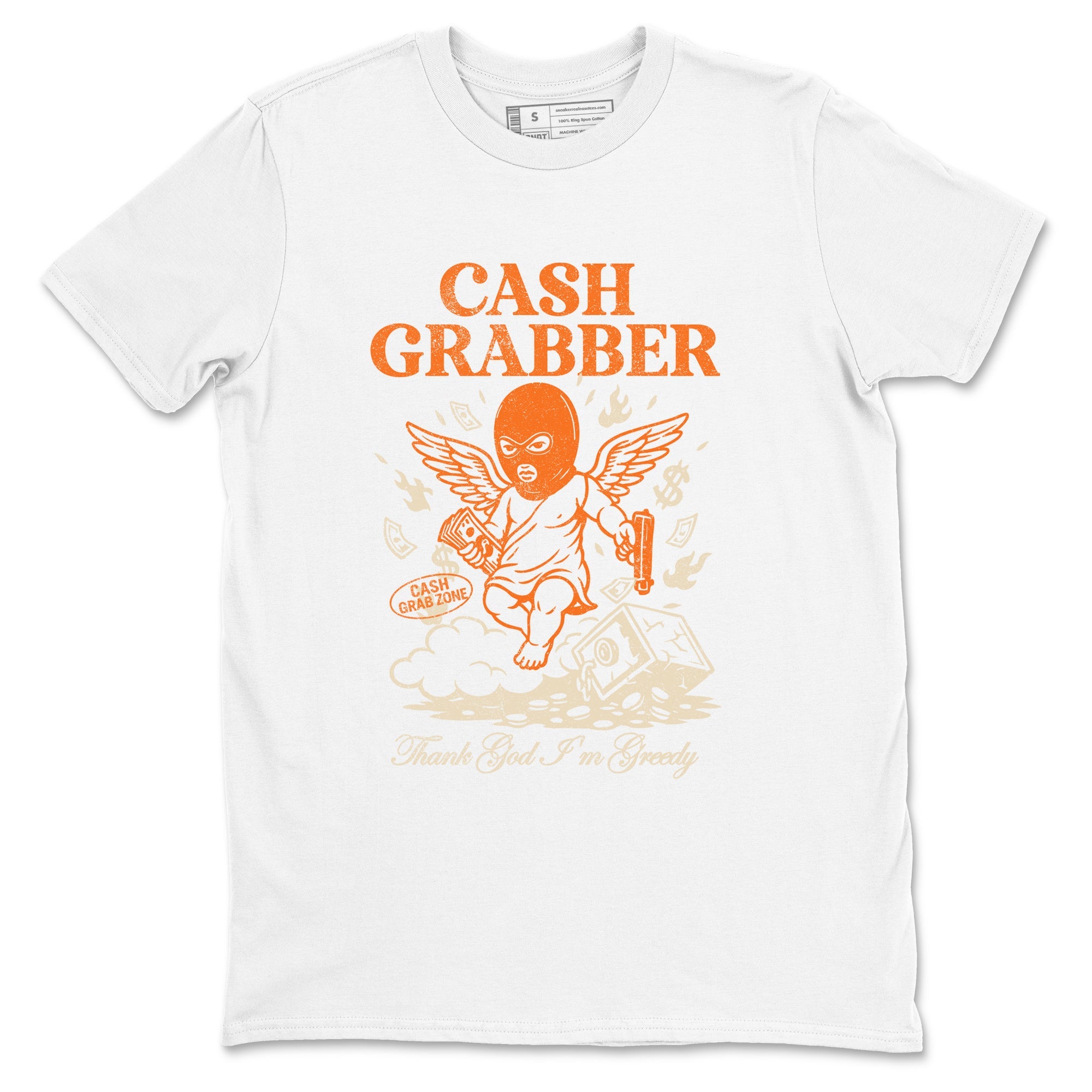 Cash Grabber sneaker match t-shirt styled to complete your fit with the Air Jordan 3 Starfish sneakers, shown in White 2.