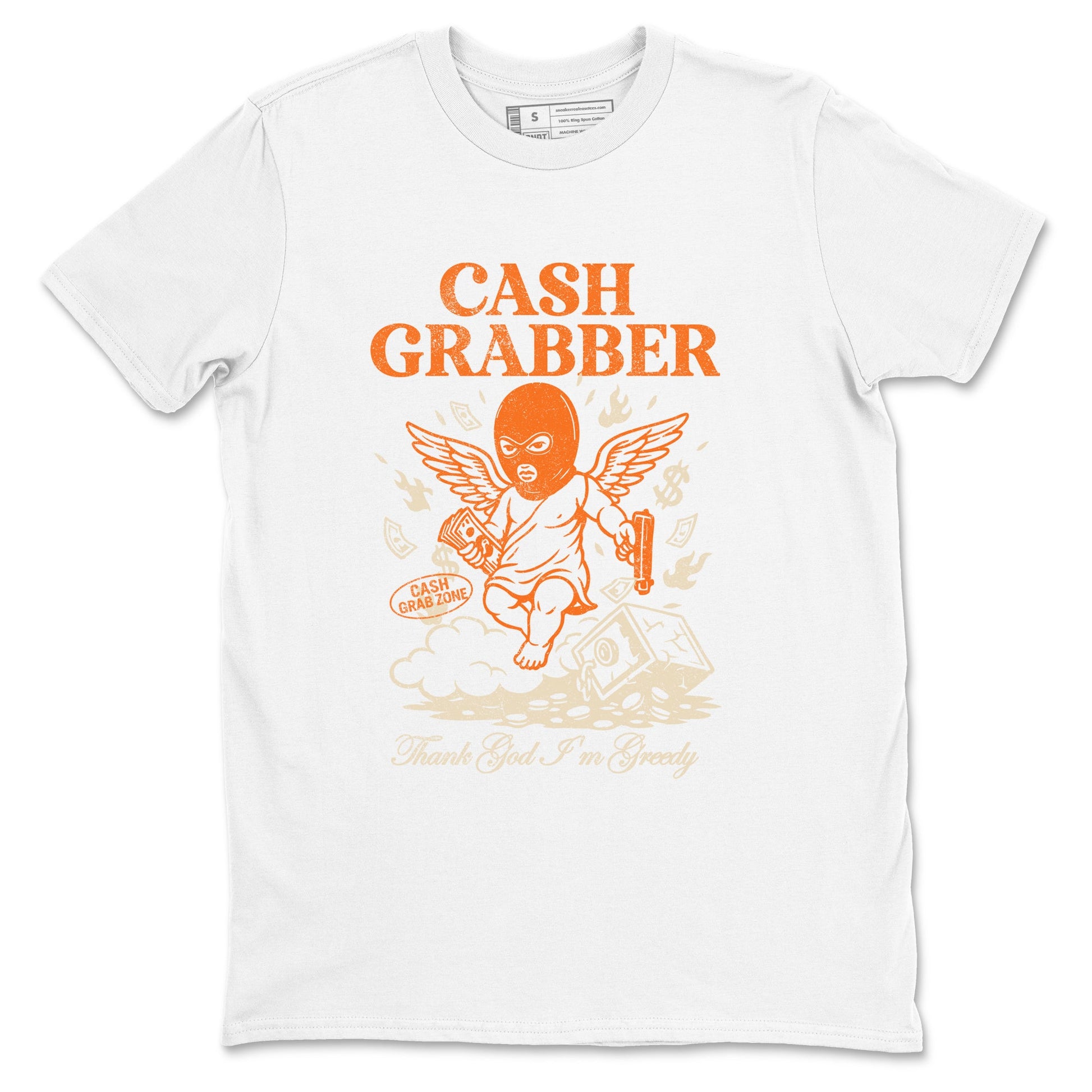 Cash Grabber sneaker match t-shirt styled to complete your fit with the Air Jordan 3 Starfish sneakers, shown in White 2.