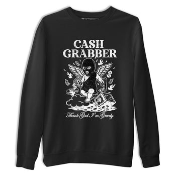Best Sneakerfit graphic tee – Sneaker Tees To Match Air Jordan 4 Retro Black Cat Sneakers – Cash Grabber Tee Black 2
