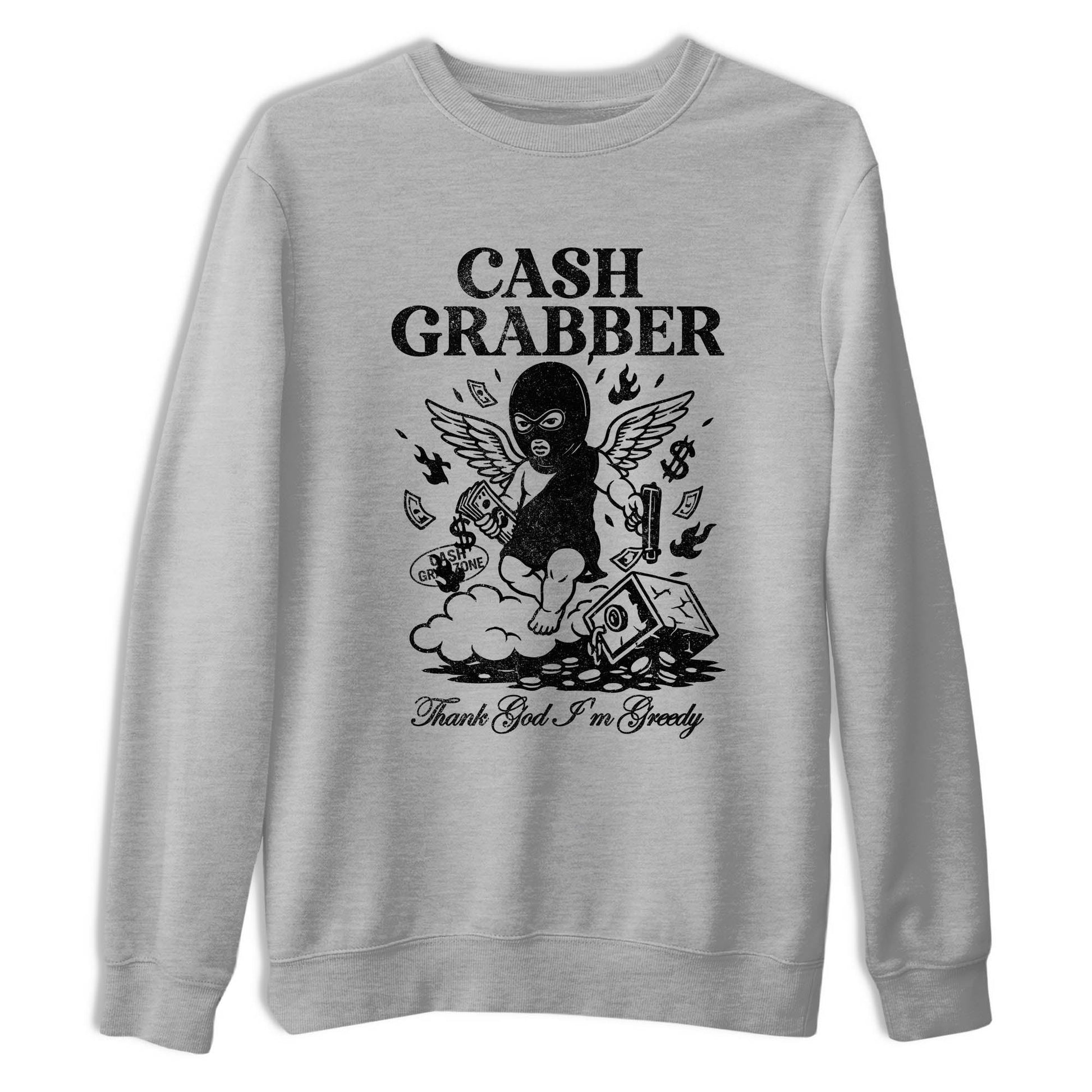 Best Sneakerfit graphic tee – Sneaker Tees To Match Air Jordan 4 Retro Black Cat Sneakers – Cash Grabber Tee Heather Grey 2