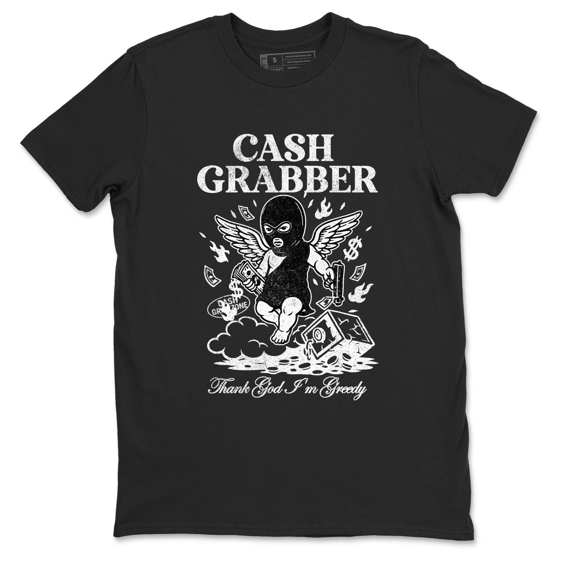 Best Sneakerfit graphic tee – Sneaker Tees To Match Air Jordan 4 Retro Black Cat Sneakers – Cash Grabber Tee Black 2