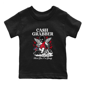 Sneaker match tees – Sneaker Tees To Match Air Jordan 5 Fire Red Shoes – Cash Grabber Kids T-Shirt Black 2