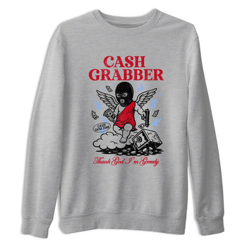 Sneaker match tees – Sneaker Tees To Match Air Jordan 5 Fire Red Shoes – Cash Grabber Tee Heather Grey 2
