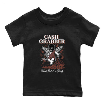 Sneaker match tees – Sneaker Tees To Match Dunk Low Football Shoes – Cash Grabber Kids T-Shirt Black 2