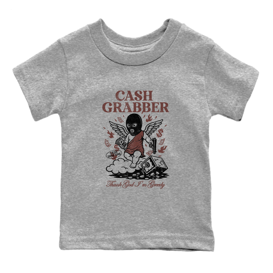 Sneaker match tees – Sneaker Tees To Match Dunk Low Football Shoes – Cash Grabber Kids T-Shirt Heather Grey 2