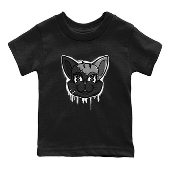 5s Black Cat shirts to match jordans Cat Face sneaker match tees Air Jordan 5 Black Cat SNRT Sneaker Release Tees Youth Baby Black 2 crew neck shirts