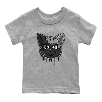 5s Black Cat shirts to match jordans Cat Face sneaker match tees Air Jordan 5 Black Cat SNRT Sneaker Release Tees Youth Baby Heather Grey 2 crew neck shirts